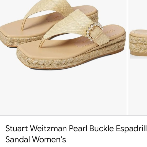 Stuart Weitzman Pearl Buckle Espadrille sandal - Picture 1 of 3